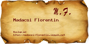 Madacsi Florentin névjegykártya